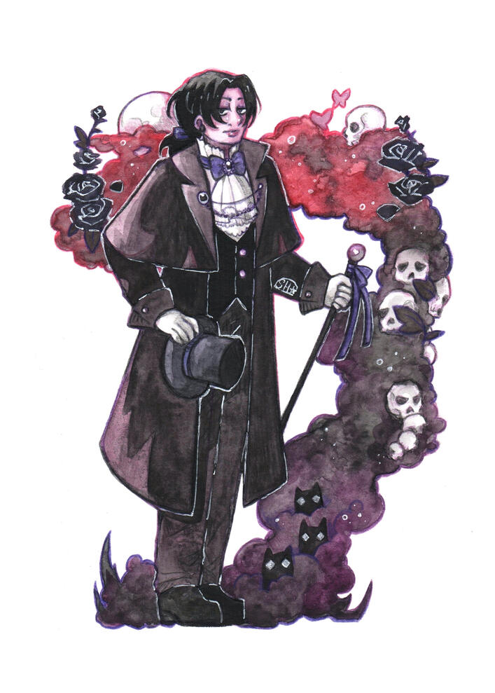 OC watercolour Illustration of Gustave