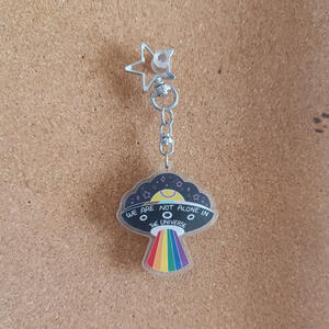 Pride Keychain "We Are Not Alone In The Universe"