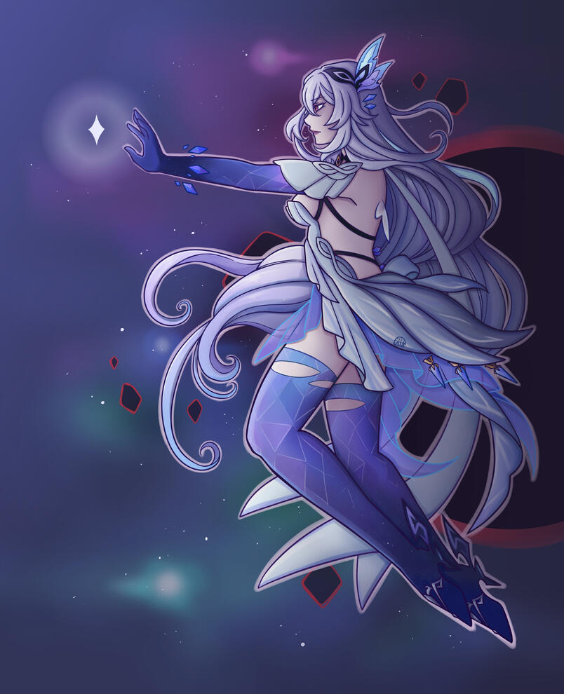 Fan Art digital Skirk from "Genshin Impact"